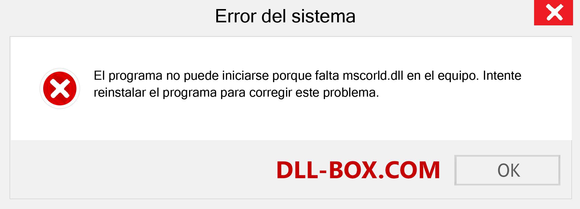 ¿Falta el archivo mscorld.dll ?. Descargar para Windows 7, 8, 10 - Corregir mscorld dll Missing Error en Windows, fotos, imágenes