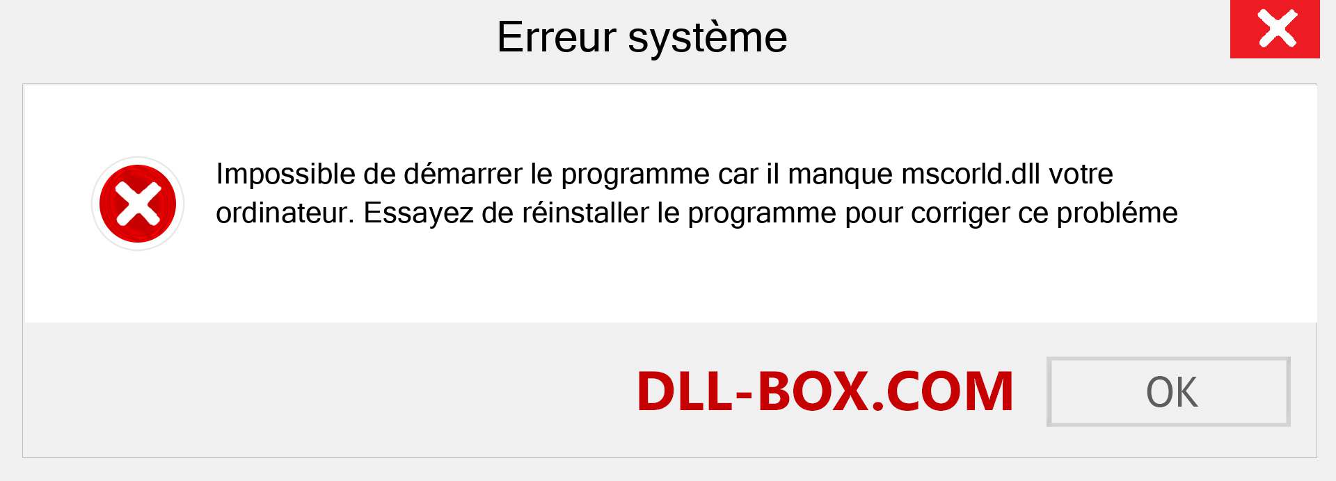 Le fichier mscorld.dll est manquant ?. Télécharger pour Windows 7, 8, 10 - Correction de l'erreur manquante mscorld dll sur Windows, photos, images